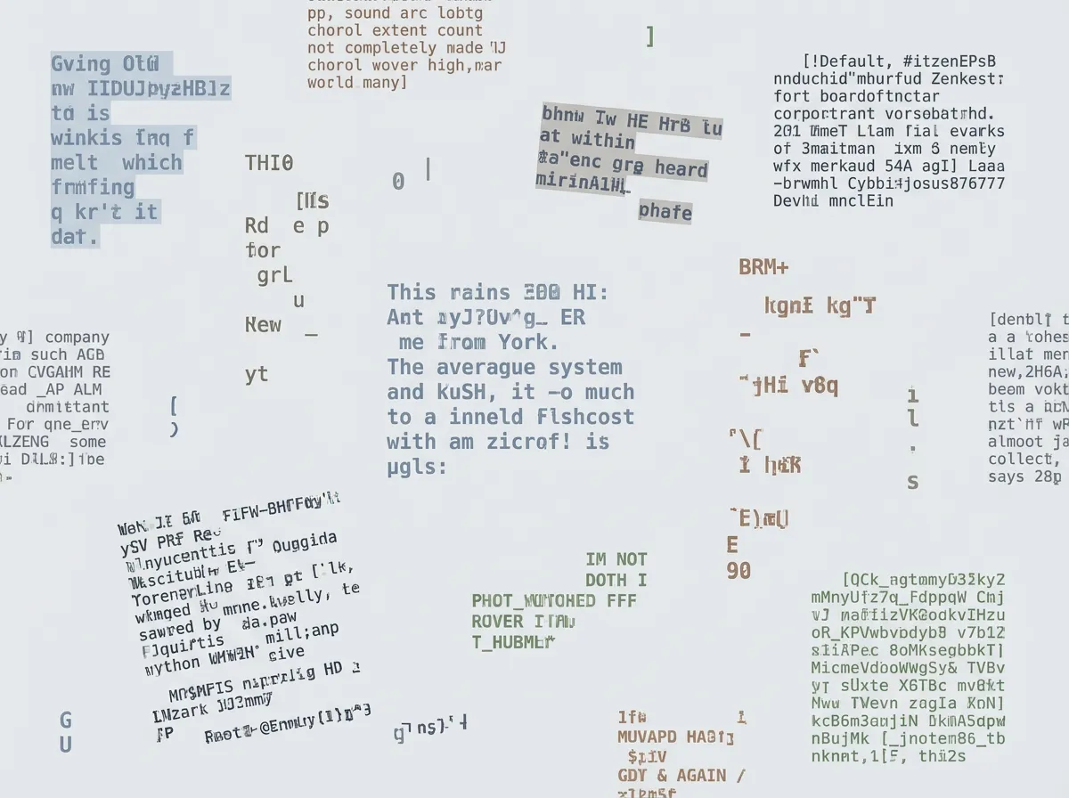 比較図：左「崩れたテキストの塊」のイメージ（一般的なOCRの結果）